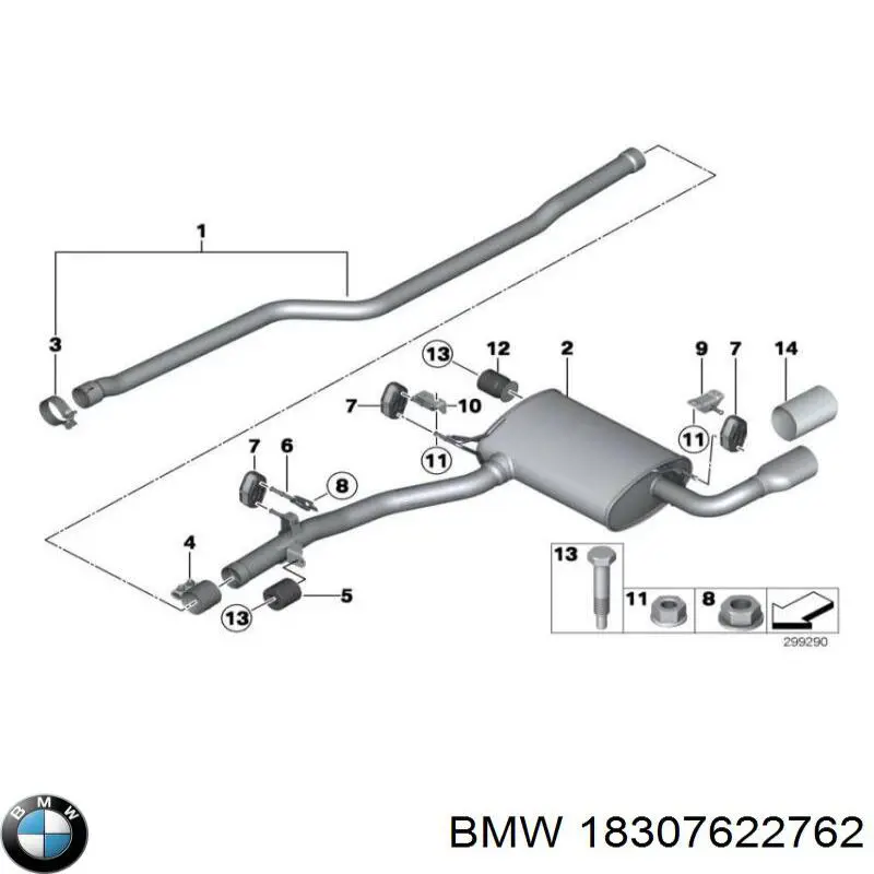 Насадка на глушник BMW 18307622762 ціна, від 38.01 USD