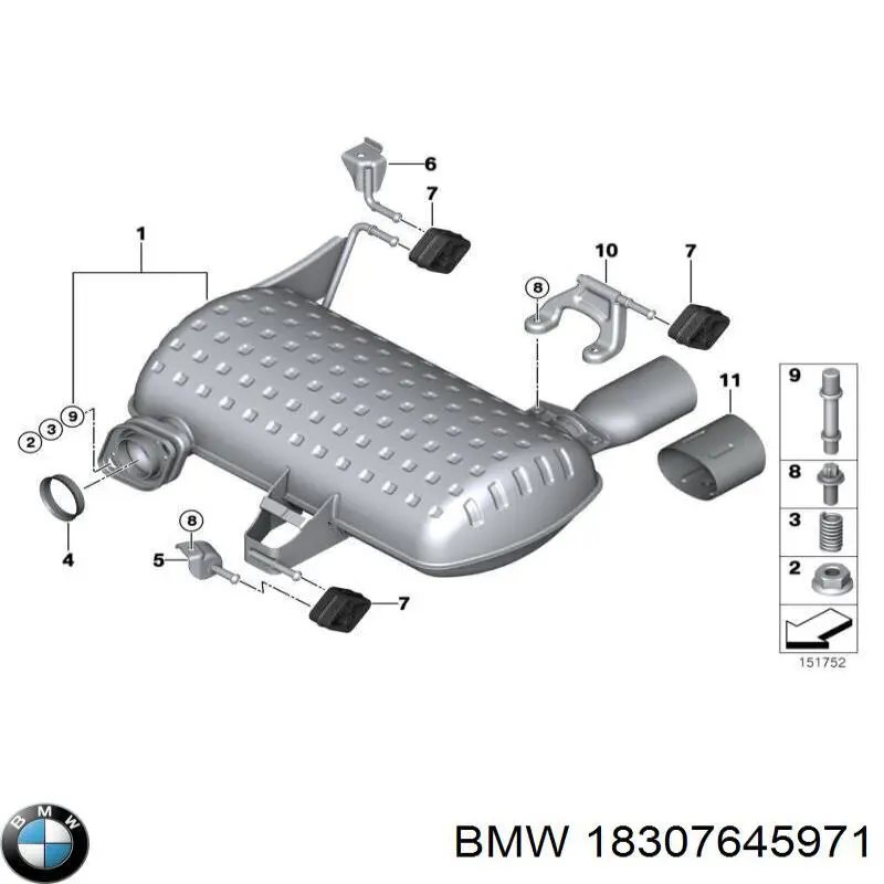 Купити 18307645971 BMW Вихлоп