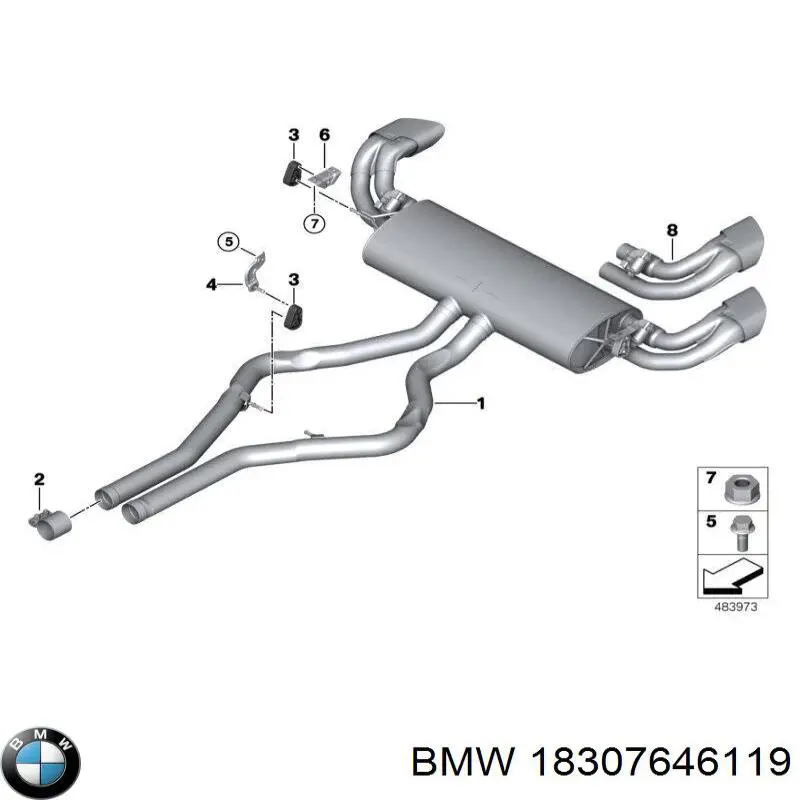 18307646119 BMW Глушник, задня частина