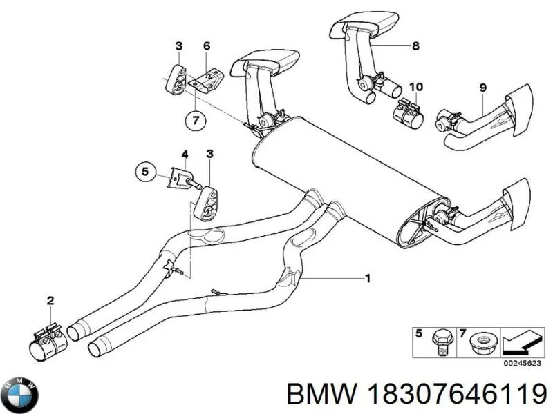 Вихлопна труба BMW 18307646119 ціна, від 225.73 USD