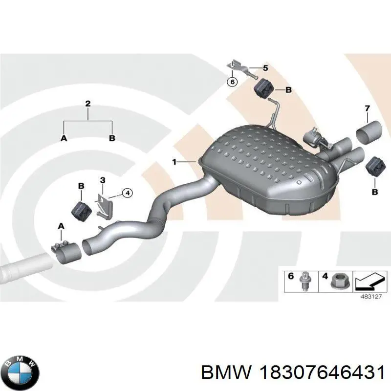 18307646431 BMW Глушник, задня частина