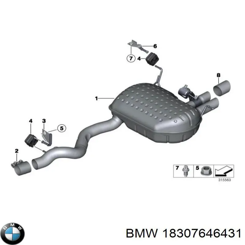 Вихлоп BMW 18307646431 ціна, від 155.19 USD
