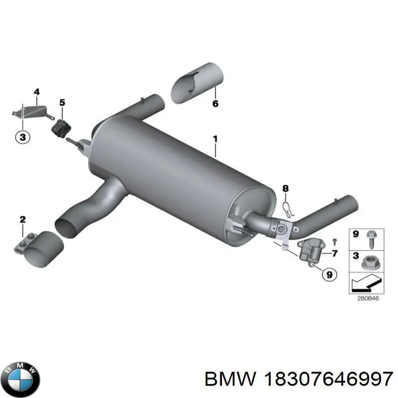 Купити 18307646997 BMW Глушник вихлопних газів кінцевий