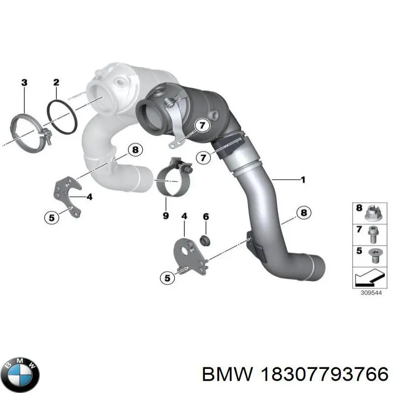 18307793766 BMW Тримач глушника задній