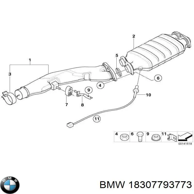 Фільтр системи відпрацьованих газів BMW 18307793773 ціна, від 424.50 USD
