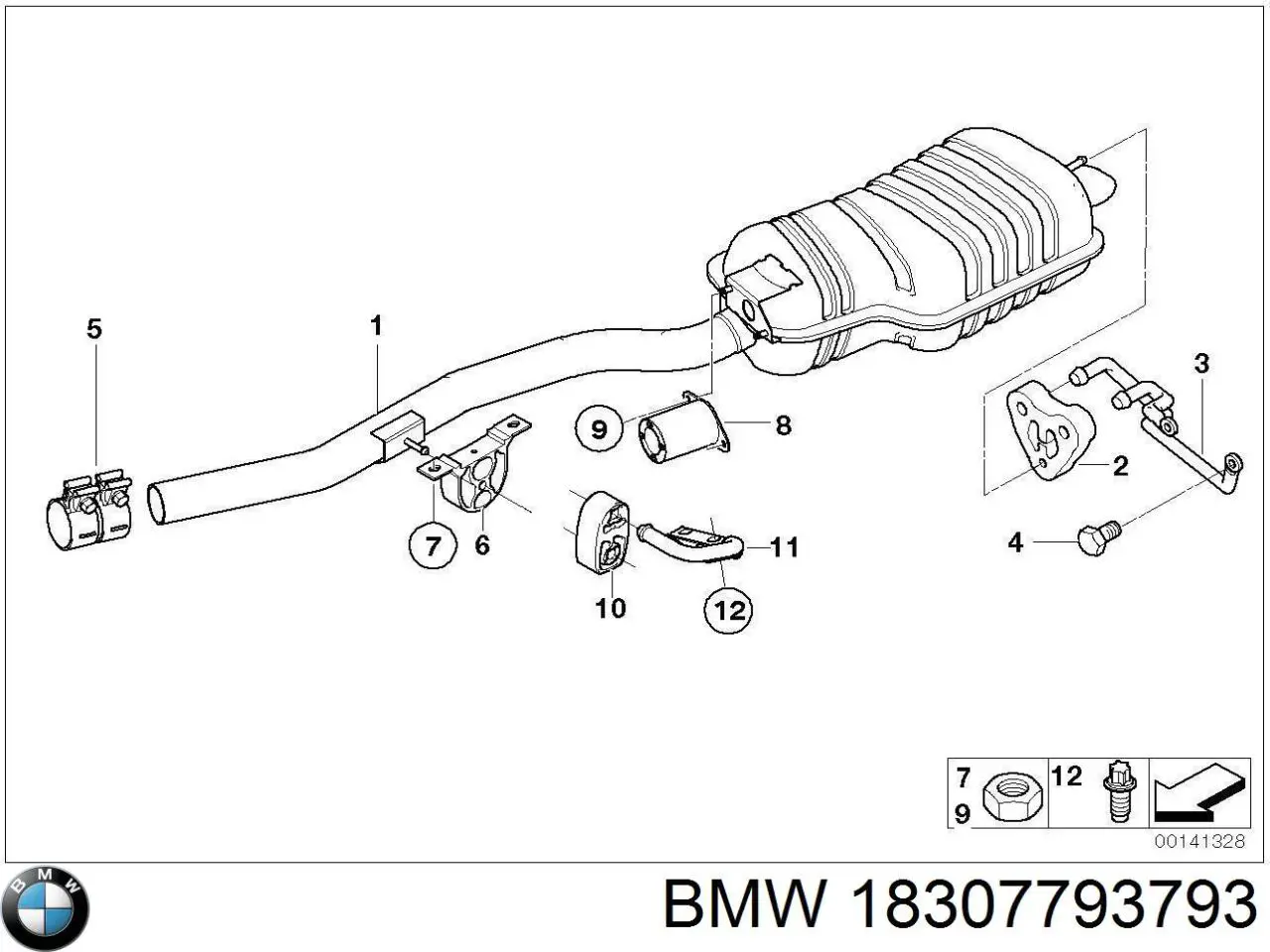 18307793793 BMW подушка кріплення глушника