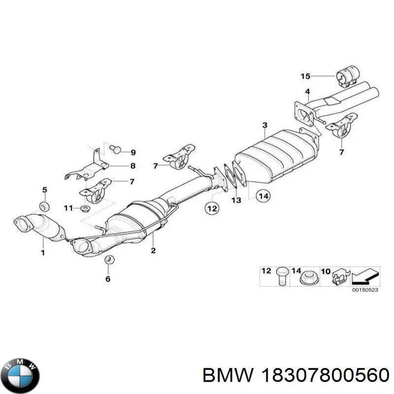 Глушник, передня частина BMW 18307800560 ціна, від 1742.89 USD