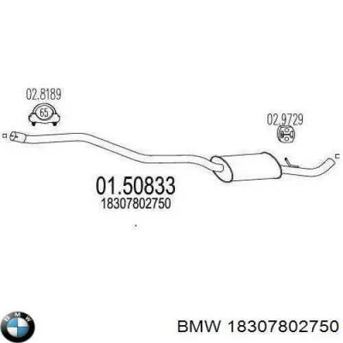 Глушник, центральна частина на BMW 1 (E81, E87)