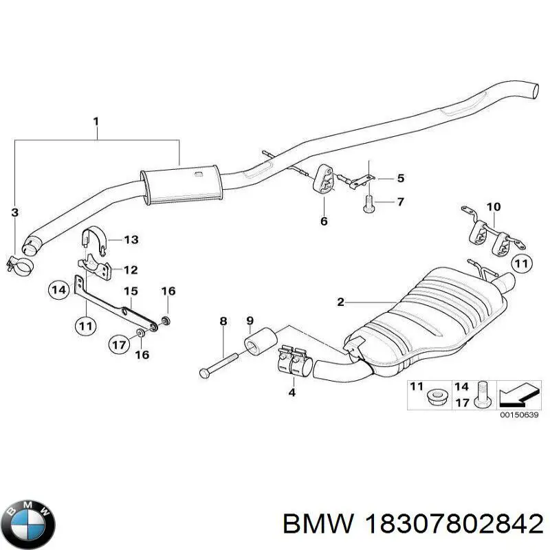 18307802842 BMW Глушилка задня