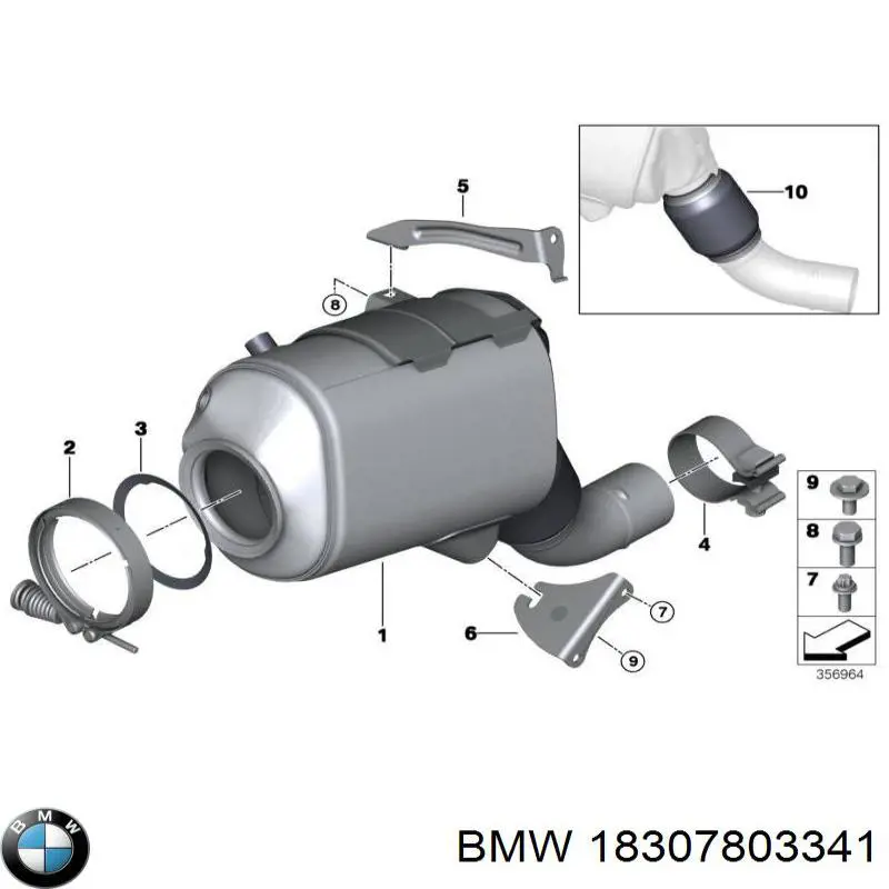 18307803341 BMW З'єднувальні елементи передні, система випуску
