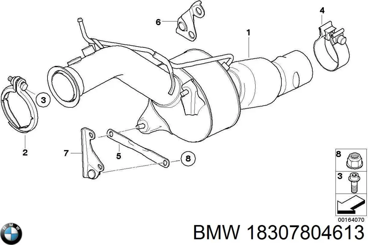 Конвертор-каталізатор (каталітичний нейтралізатор) BMW 18307804613 ціна, від 1347.71 USD