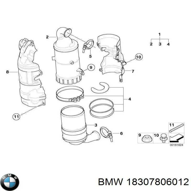 18307806012 BMW хомут кріплення каталізатора до турбіни