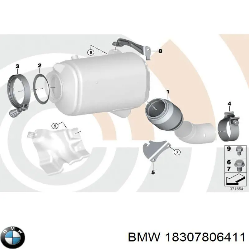 Фільтр системи відпрацьованих газів BMW 18307806411 ціна, від 116.67 USD