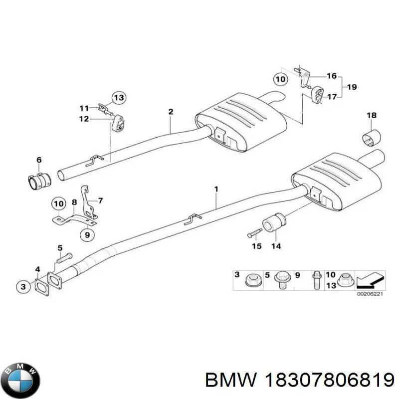 Купити 18307806819 BMW Глушник вихлопних газів кінцевий