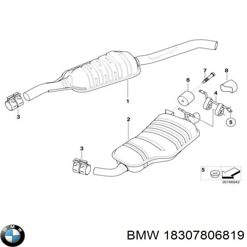 Глушник, задня частина 18307806819 BMW