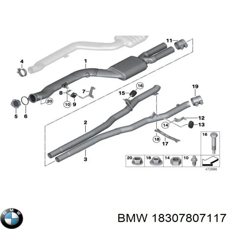 18307807117 BMW Кронштейн кріплення глушника