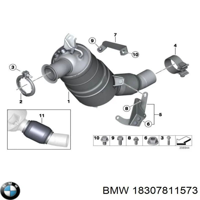 Фільтр системи відпрацьованих газів 18307803688 BMW