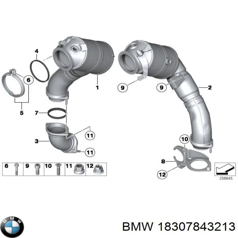 Кільце приймальної труби глушника 18307843213 BMW