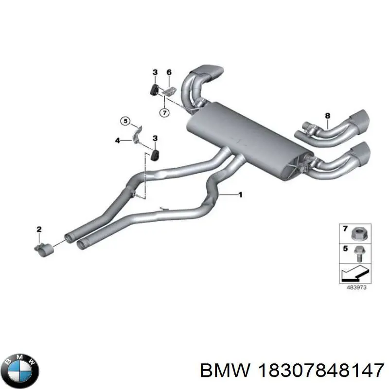 Вихлопна труба BMW 18307848147 ціна, від 584.63 USD