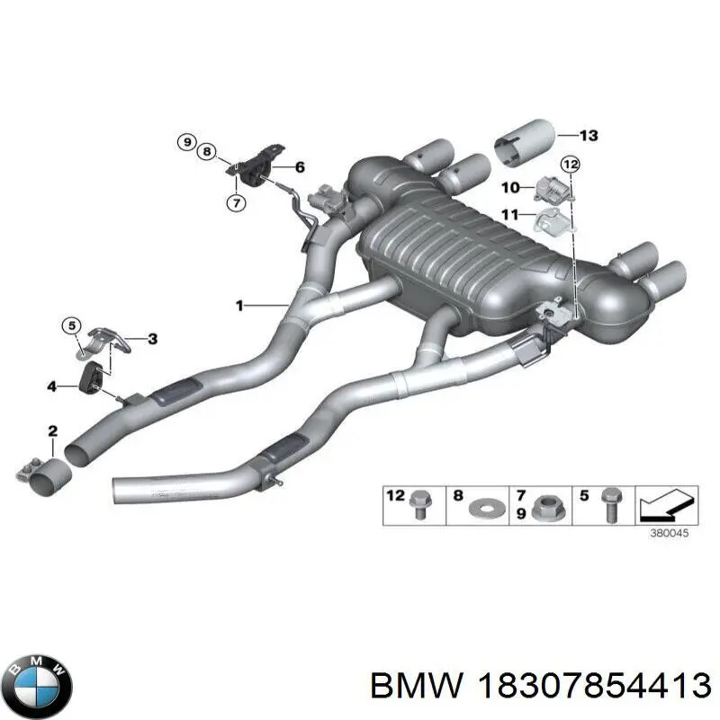 Тримач глушника задній BMW 18307854413 ціна, від 18.59 USD