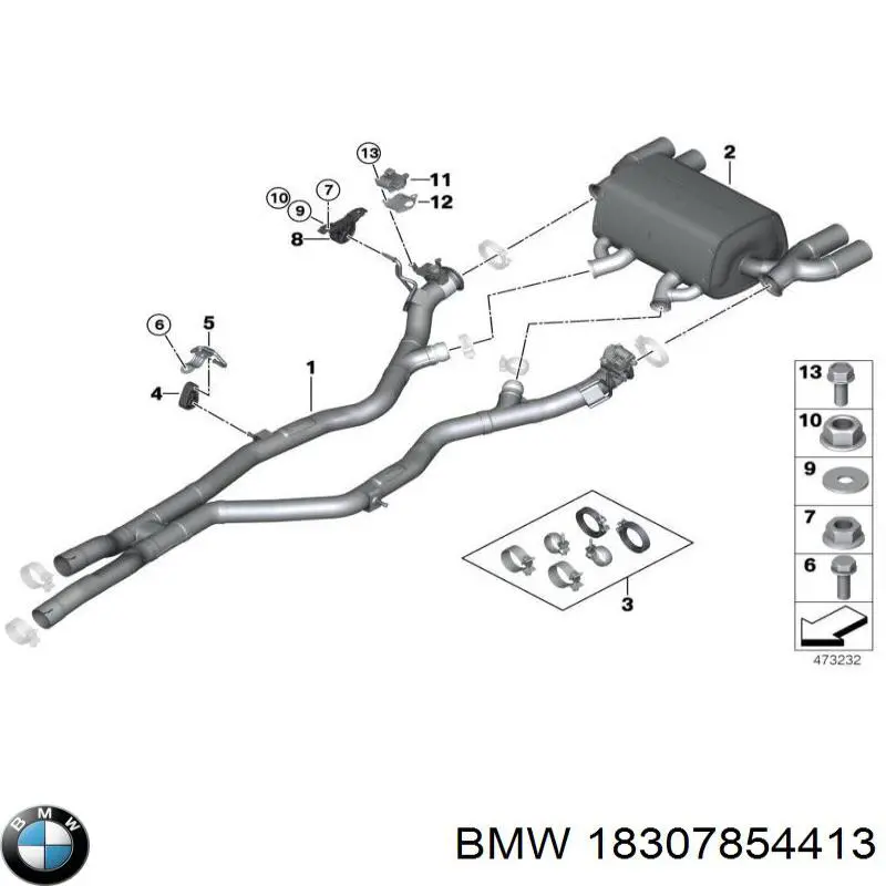 18307854413 BMW Кріплення глушника заднє