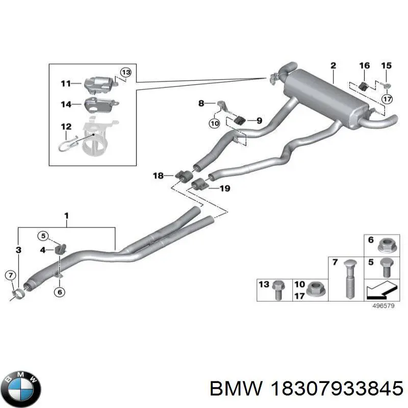 Вихлопна труба BMW 18307933845 ціна, від 1055.56 USD