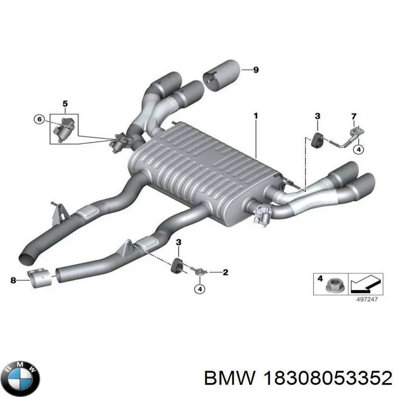 Насадка на глушник BMW 18308053352 ціна, від 79.09 USD