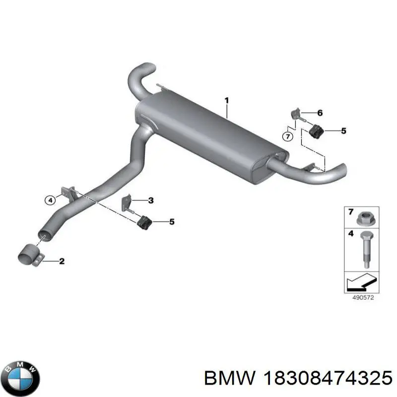 Вихлопна труба BMW 18308474325 ціна, від 870.81 USD