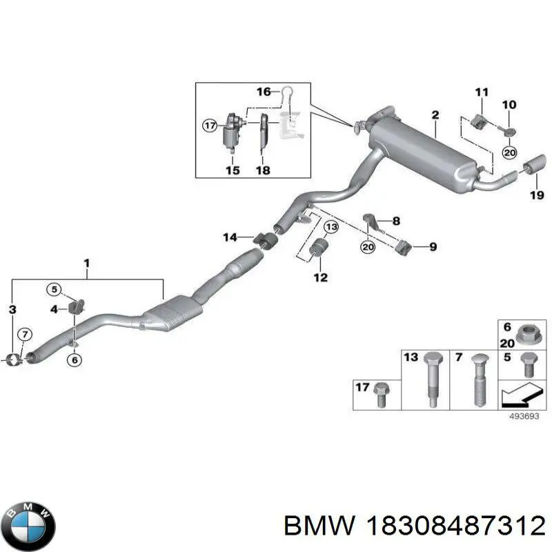  BMW 18308487312 ціна, від 38.01 USD