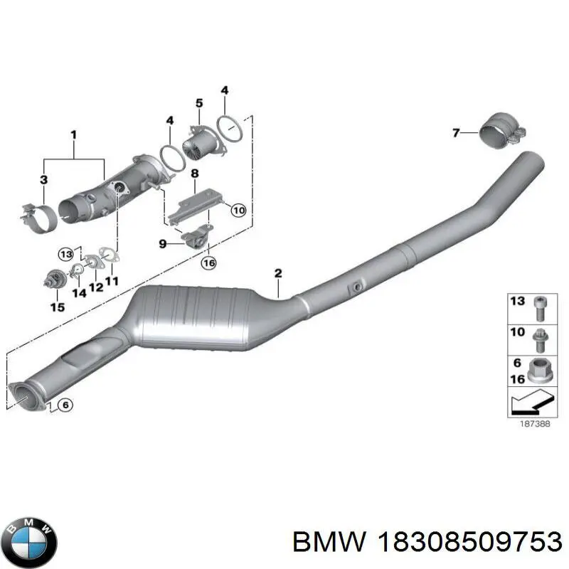 18308509753 BMW Глушник передній