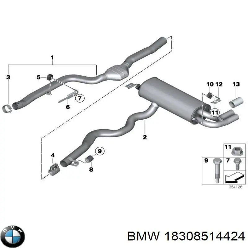 18308514424 BMW Середній глушник