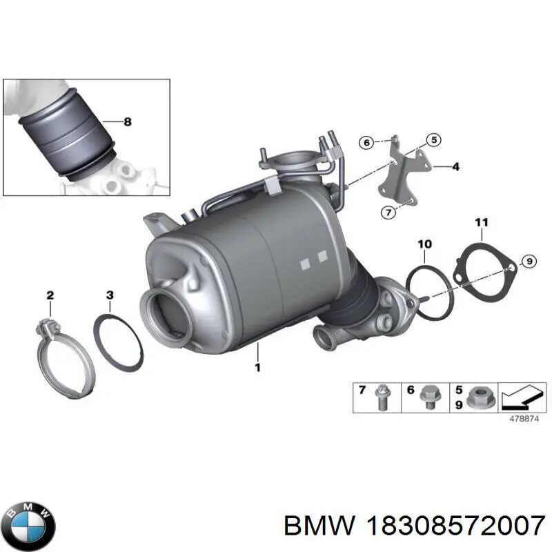 18308572007 BMW Прокладка кронштейна маслянного фільтра