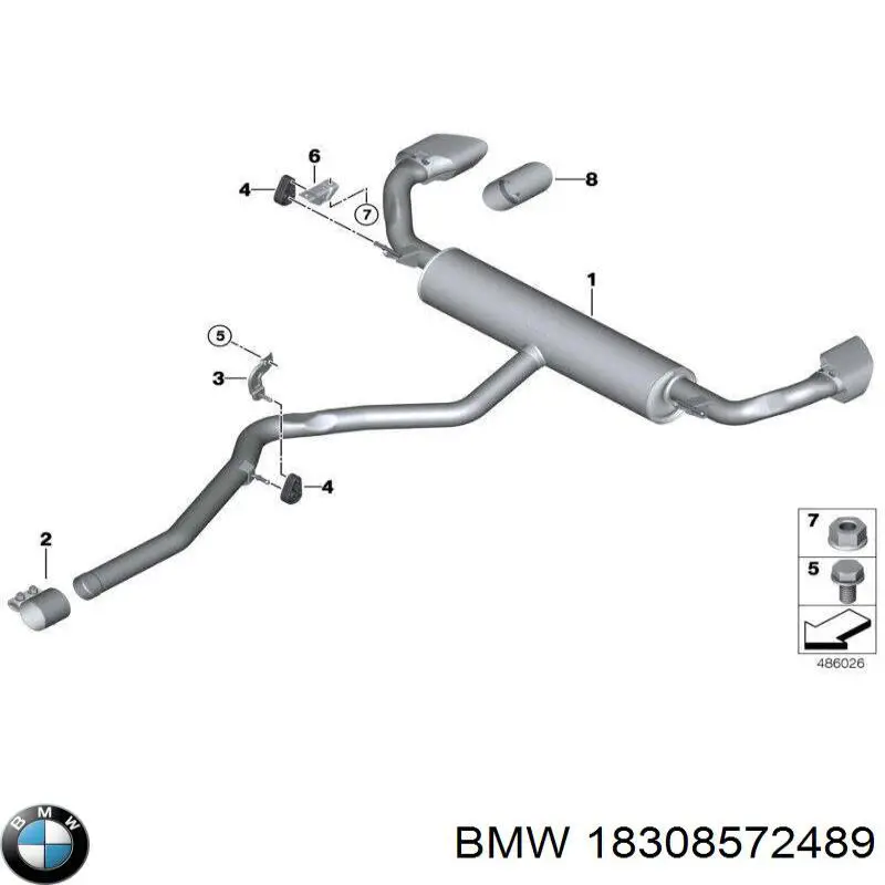 Вихлопна труба BMW 18308572489 ціна, від 369.92 USD