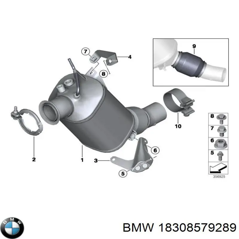 Фільтр системи відпрацьованих газів BMW 18308579289 ціна, від 2339.45 USD