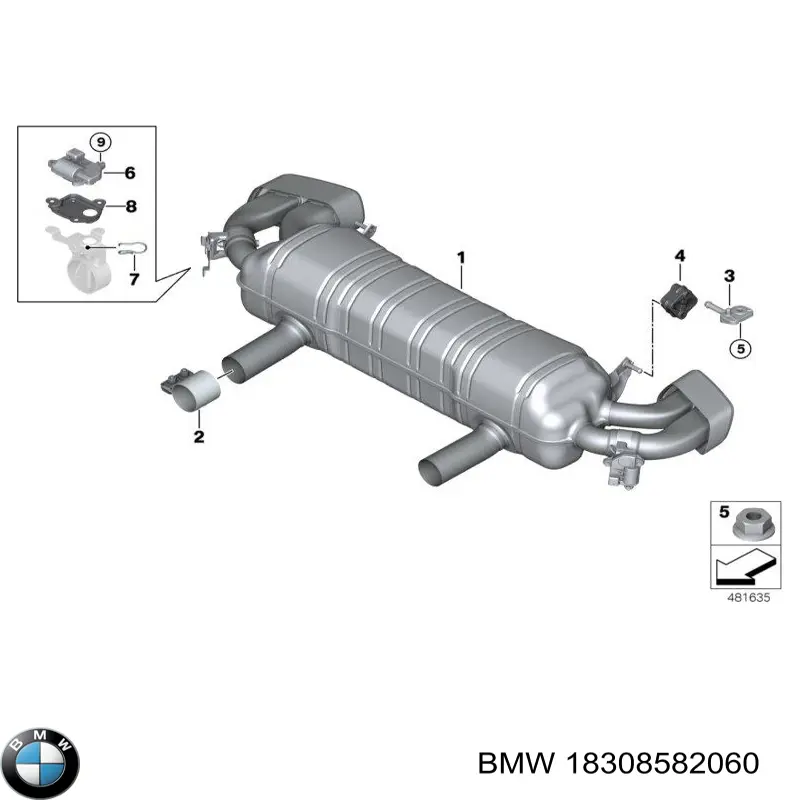 Кронштейн задньої подушки глушника BMW 18308582060 ціна, від 19.90 USD