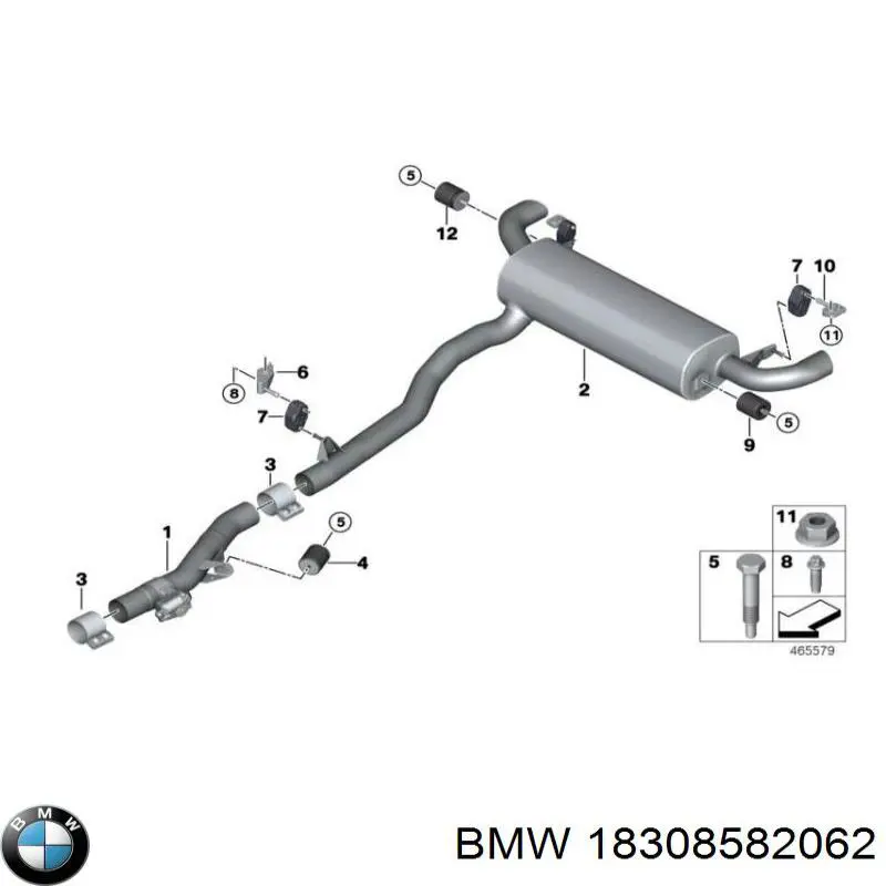 Кронштейн задньої подушки глушника BMW 18308582062 ціна, від 33.30 USD
