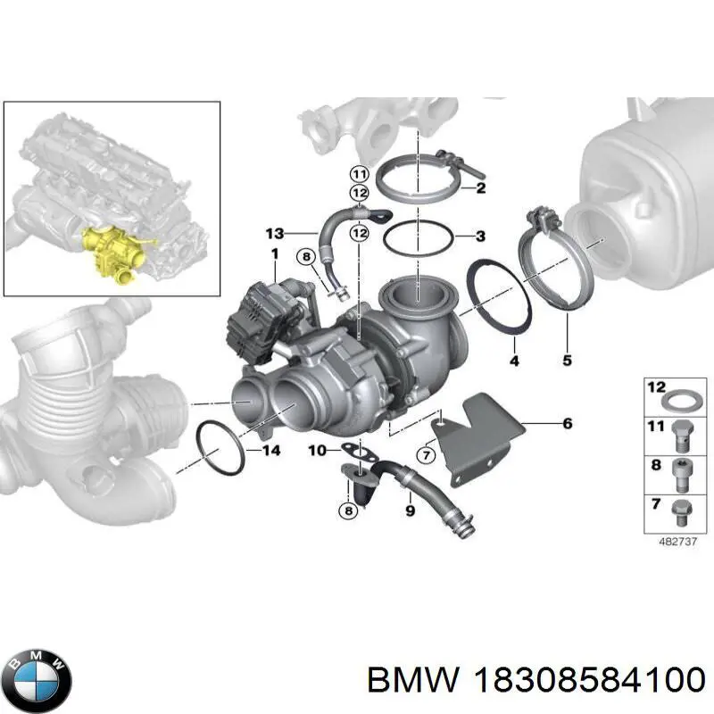 Прокладка випускного колектора 18308584100 BMW