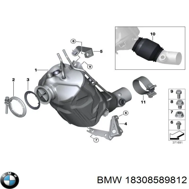 Фільтр системи відпрацьованих газів BMW 18308589812 ціна, від 2346.60 USD
