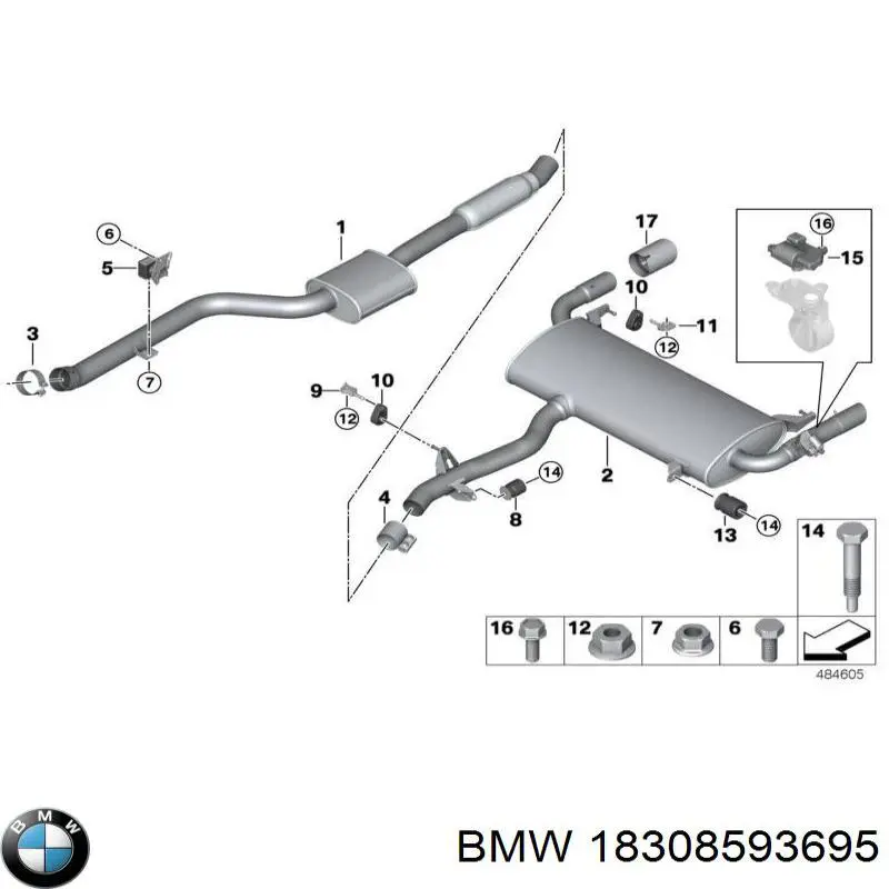 Купити 18308593695 BMW Кронштейн приймальної труби глушника