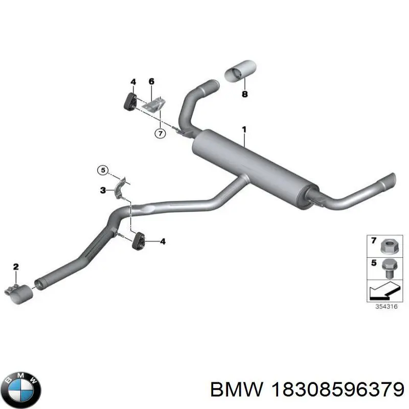 18308596379 BMW Глушник, задня частина