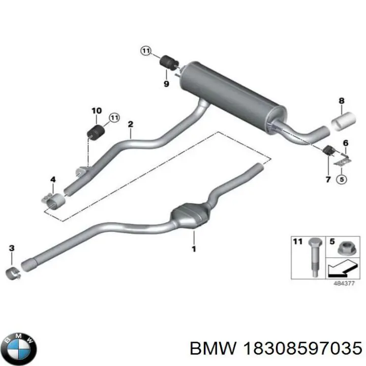 Купити 18308597035 BMW Глушник вихлопних газів кінцевий