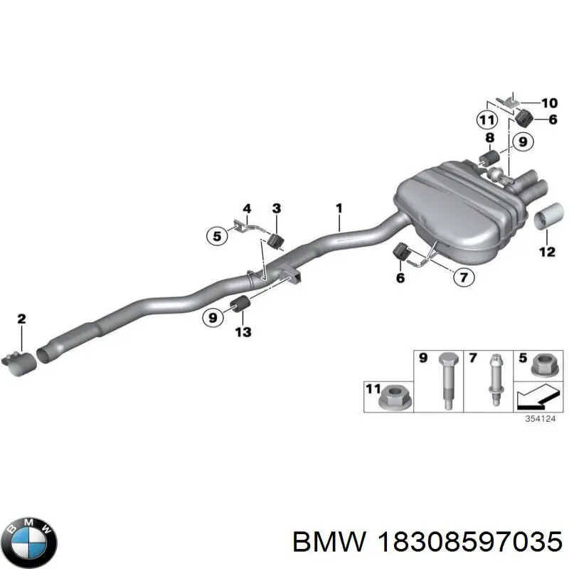 Вихлоп BMW 18308597035 ціна, від 759.39 USD