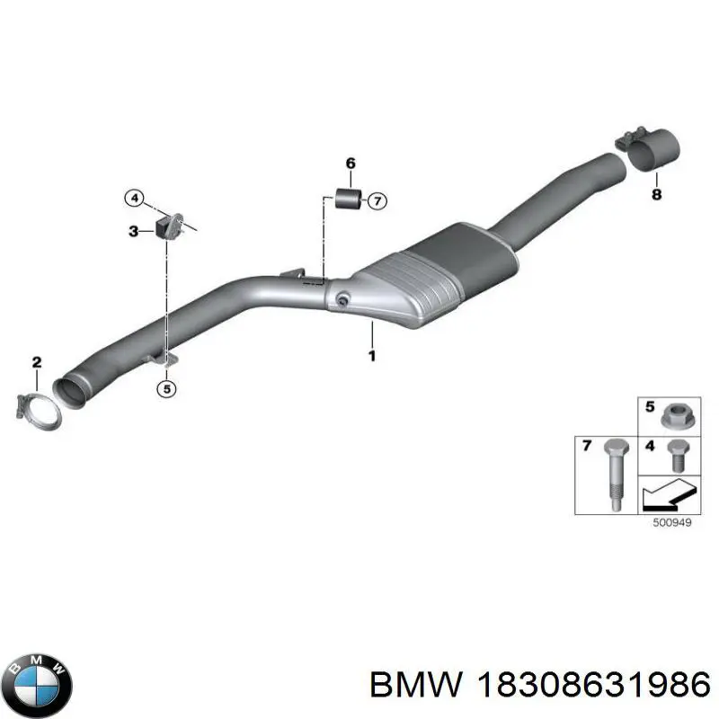 18308631986 BMW З'єднувальні елементи, система випуску