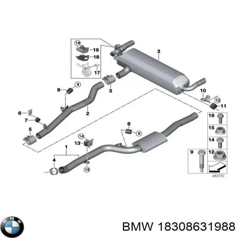 Подушка кріплення глушника BMW 18308631988 ціна, від 12.67 USD