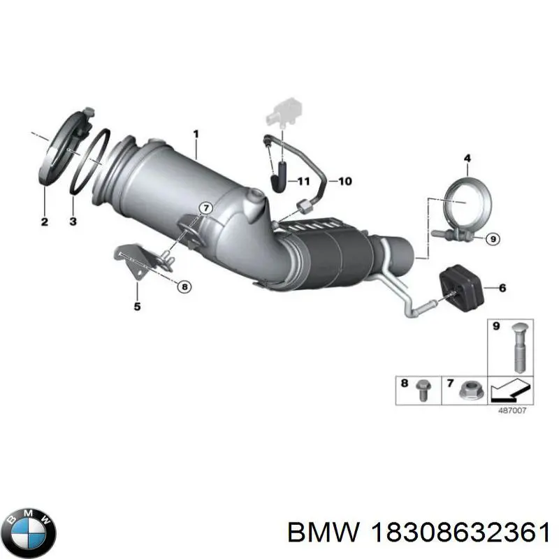 Хомут кріплення глушника задній BMW 18308632361 ціна, від 34.66 USD