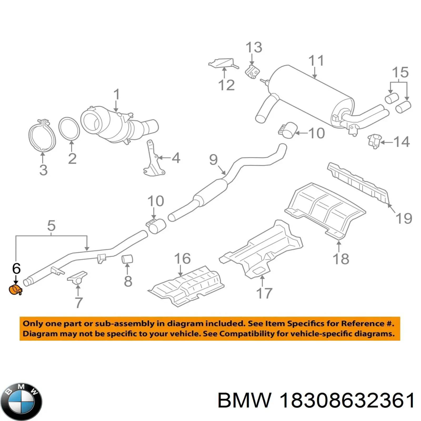 З'єднувальні елементи, система випуску BMW 18308632361