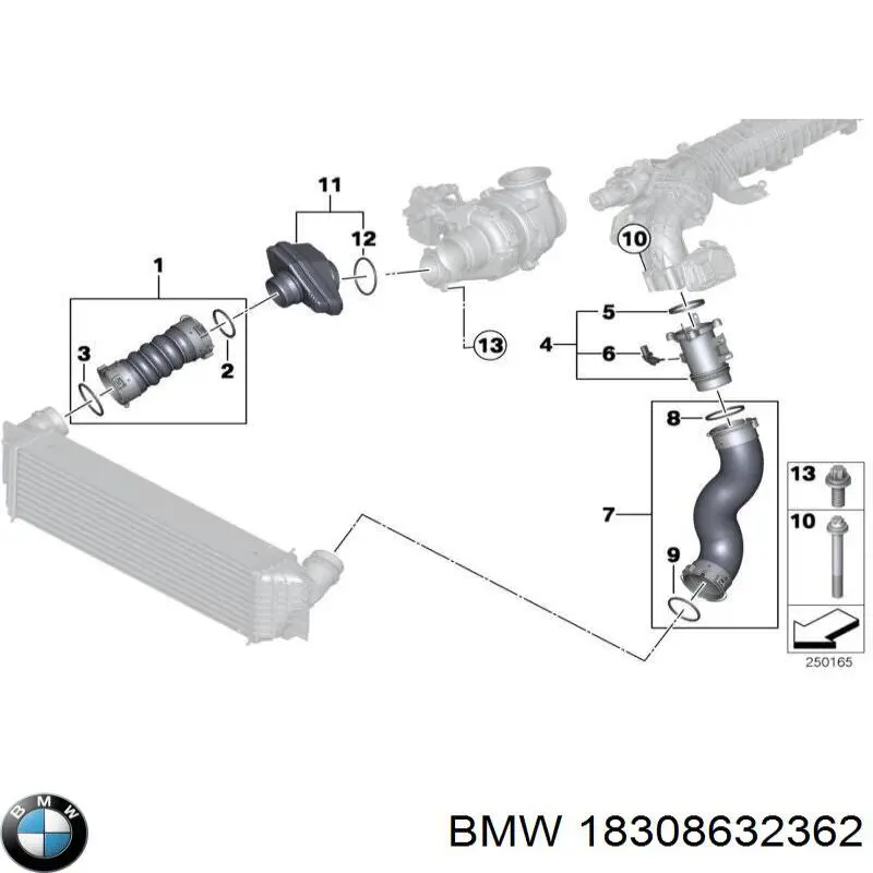 Купити 18308632362 BMW З'єднувач вихлопної задній