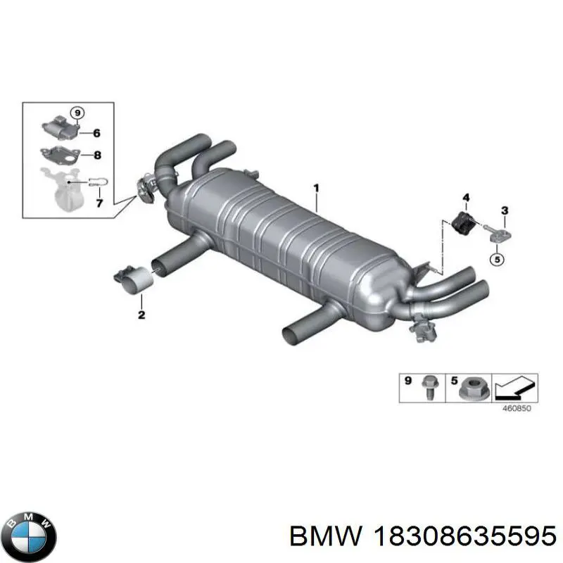 18308635595 BMW Глушник, задня частина
