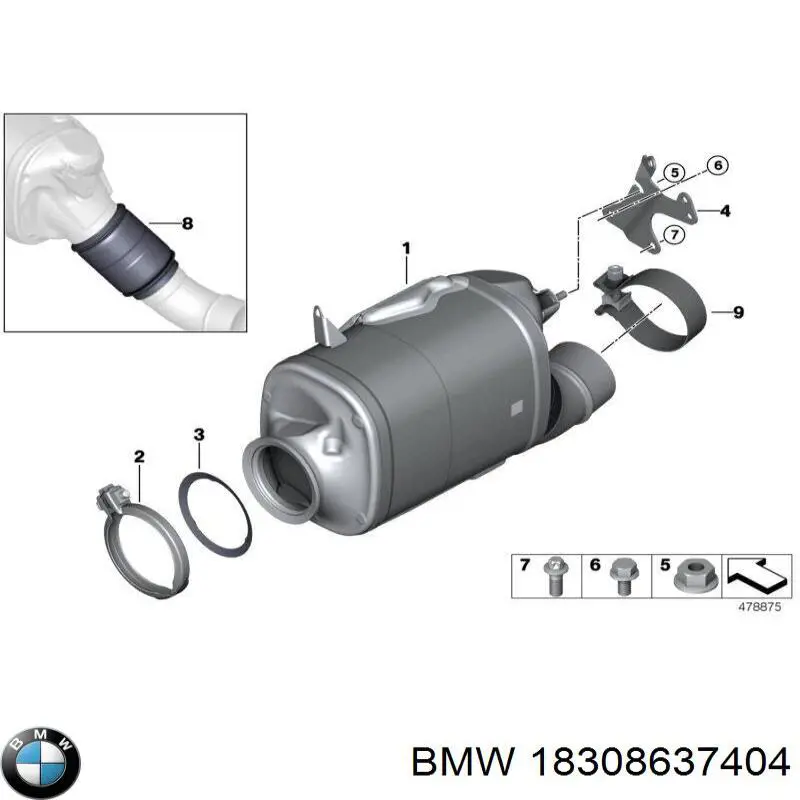 Купити 18308637404 BMW З'єднувальні елементи, система випуску