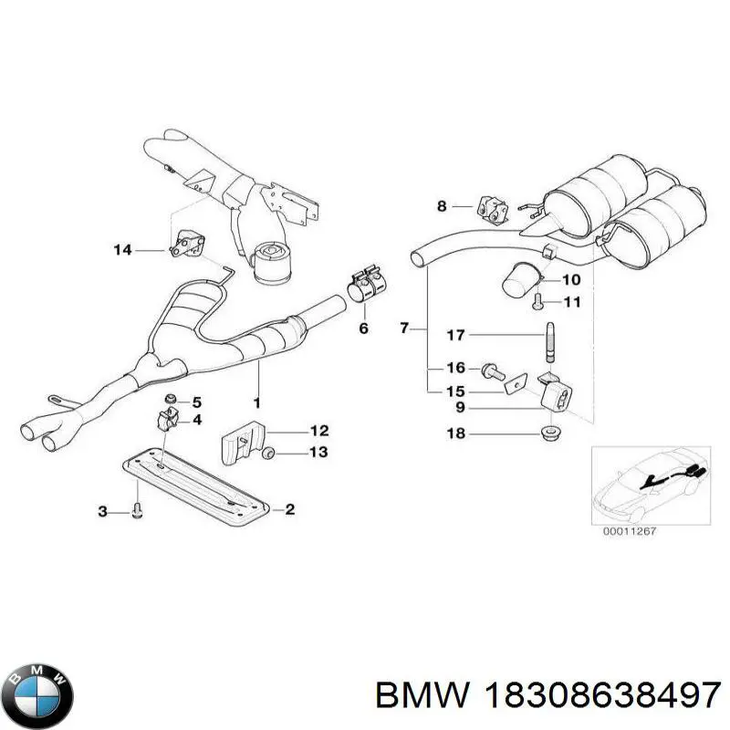  BMW 18308638497 ціна, від 53.37 USD